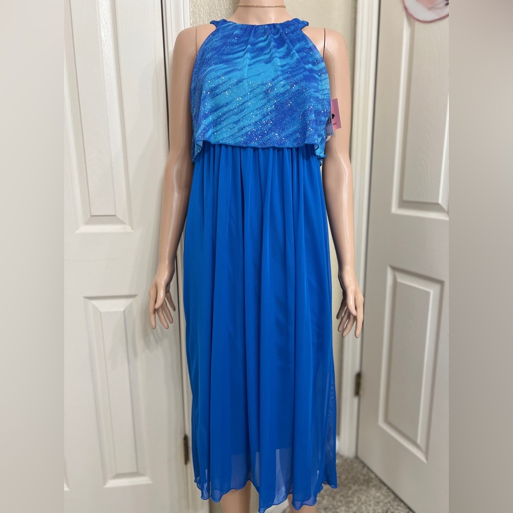 Amy's Closet Vibrant Blue Midi Dress